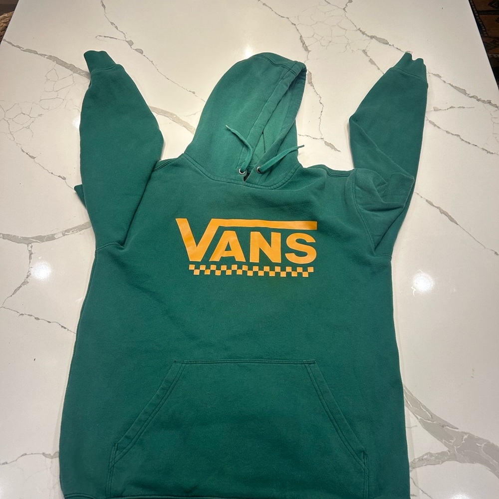 Vans Green Hoodie with Yellow Logo